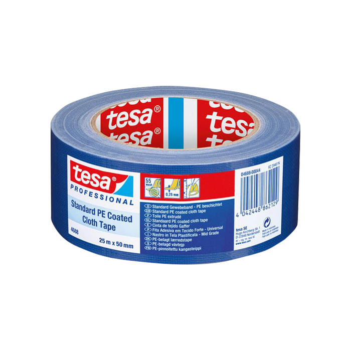 איזולירבנד חבלה איכותי בגוונים 4688 Tesa כחול רוחב 50 מ"מ, אורך 25 מטר