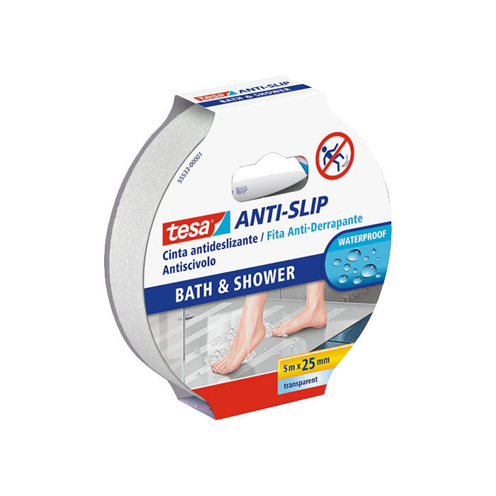 סרט נגד החלקה לאמבט Tesa 55533 שקוף רוחב 25 מ"מ אורך 5 מטר