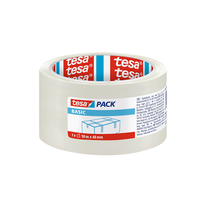 סרט אריזה פוליפרופילן Tesa 58572 שקוף רוחב 48 מ"מ אורך 50 מטר