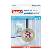 סרט דו צדדי לזכוכית Tesa 77740 שקוף רוחב 19 מ"מ אורך 1.5 מטר