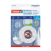 סרט דבק דו צדדי עמיד במים 77744 Tesa לבן אורך 1.5 מטר, עובי 19 מ"מ