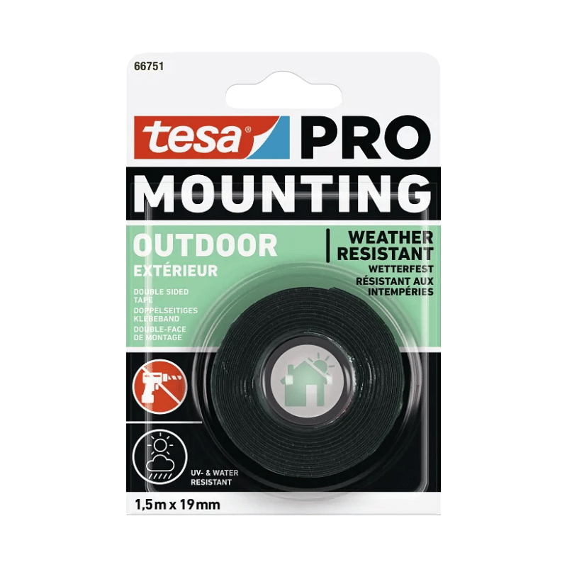 סרט בליסטר דו-צדדי 66751 Tesa ירוק שקוף רוחב 19 מ"מ, אורך 1.5 מטר