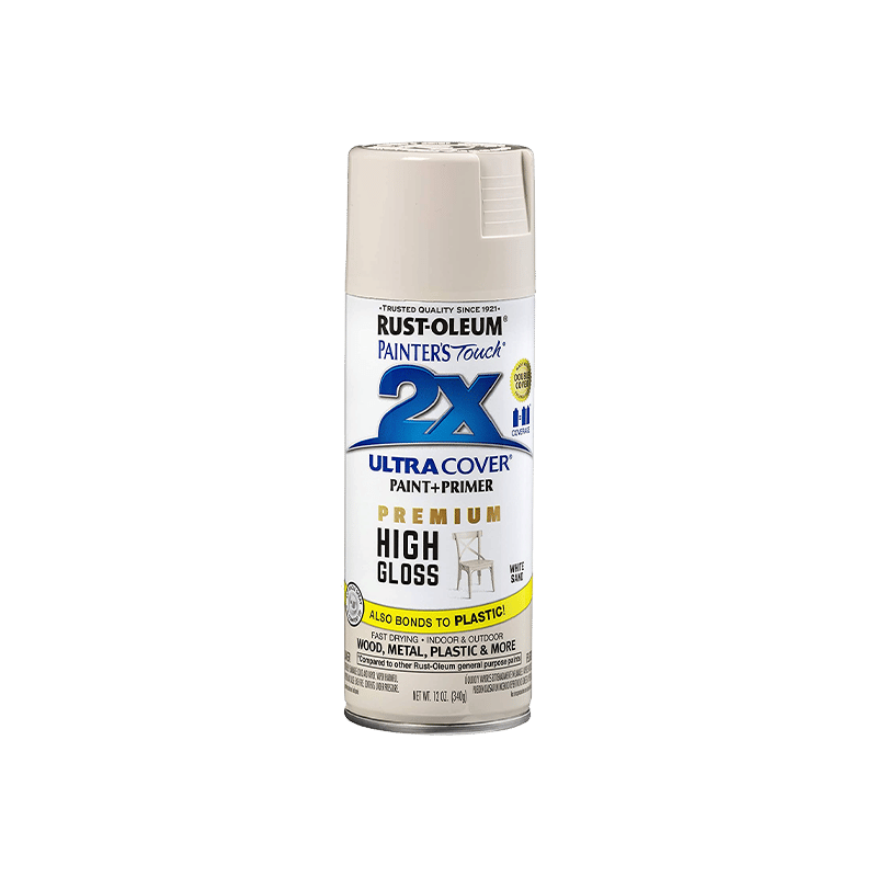 ספריי צבע 2X לבן חול מבריק 340 גרם