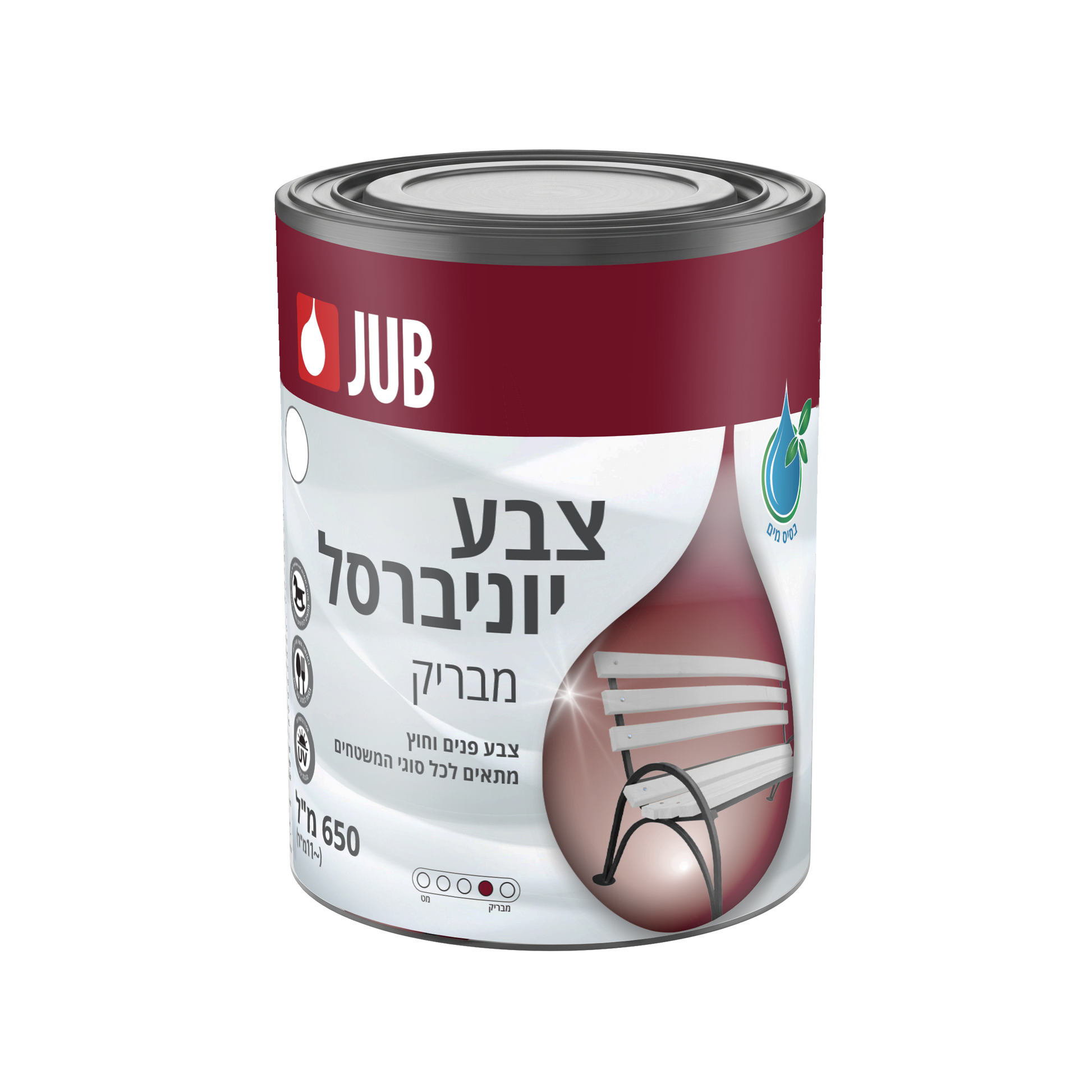 צבע יוניברסל לבן מבריק Ral 1001 650 מ"ל