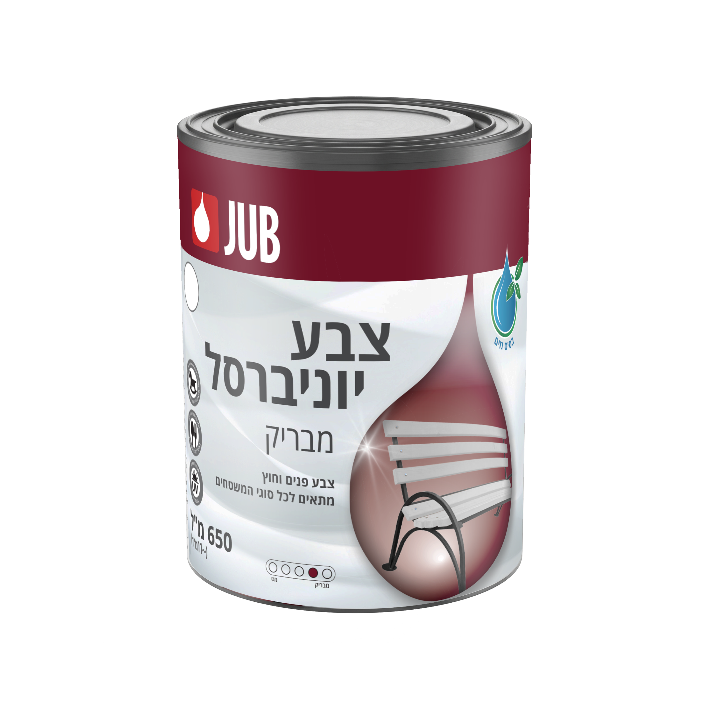 צבע יוניברסל לבן מבריק Ral 1001 650 מ"ל