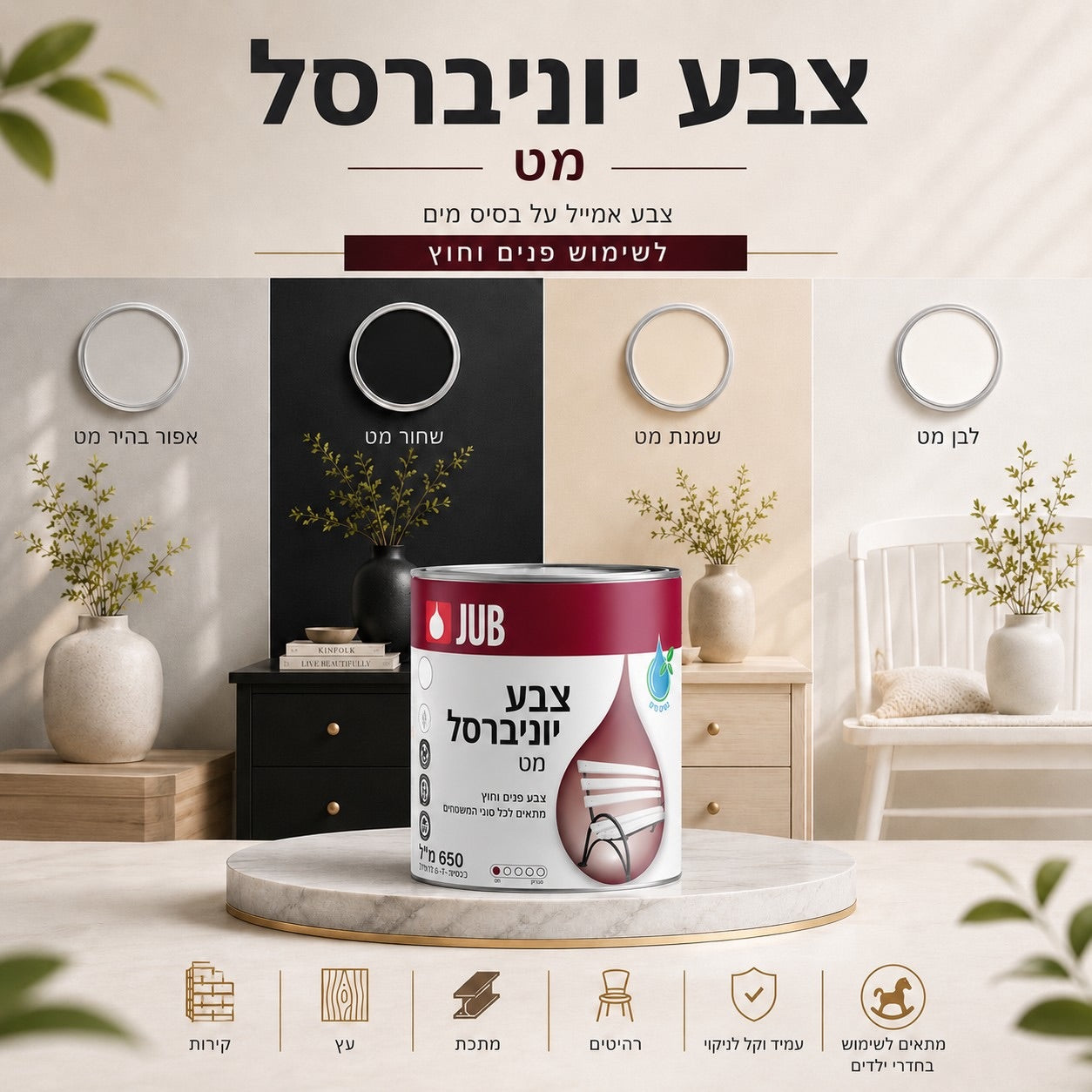 🚨 אזהרה: הצבע הזה עלול לגרום לכם לרצות לצבוע הכול בבית!
הכירו את צבע יוניברסל החדש של חברת JUB האירופאית מבית אלרם!
צבע אמייל על בסיס מים, מתאים לכל משטח — לשימוש פנים וחוץ. 🎨🔥
עץ? ✔️
מתכת? ✔️
אלומיניום? ✔️
רהיטים לחדרי ילדים ? ברור שכן. ✔️

👈 החליקו בקרוסלה וגלו את הגוונים החדשים.

ועכשיו השאלה האמיתית…
איזה דבר אתם צובעים ראשון? 👇🔥
#עיצובהבית #עיצובפניםוהוםסטיילינג #עשהזאתבעצמך #diy #פוריו