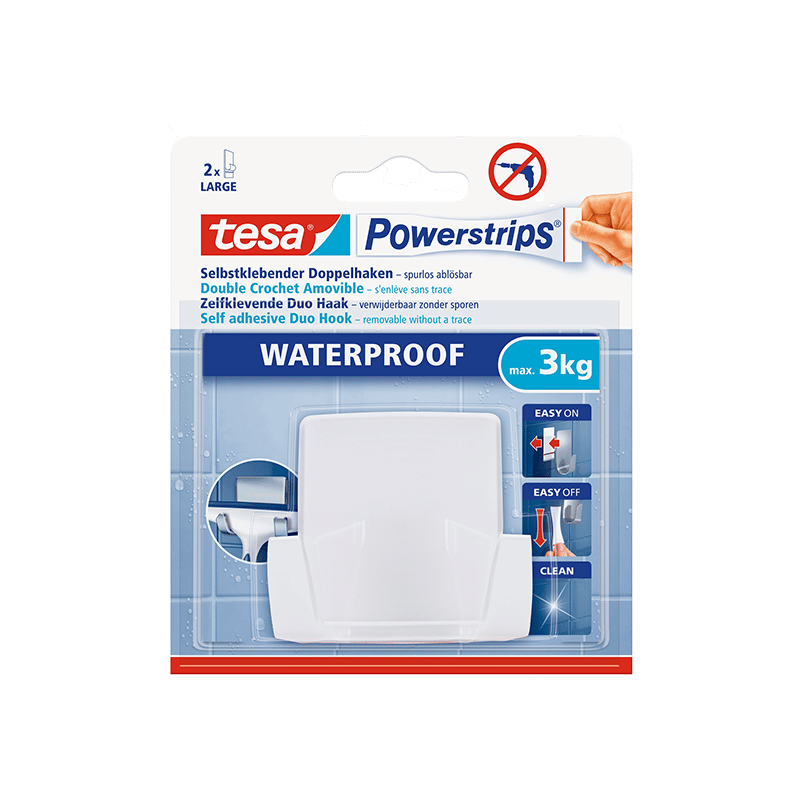 מתלה כפול עמיד במים עד 3 ק"ג Tesa לבן 1